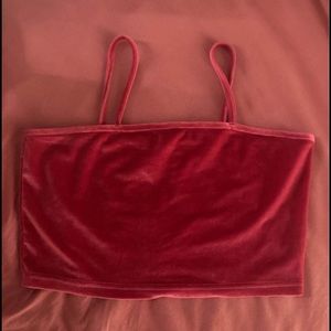 hot pink velvet crop top:)